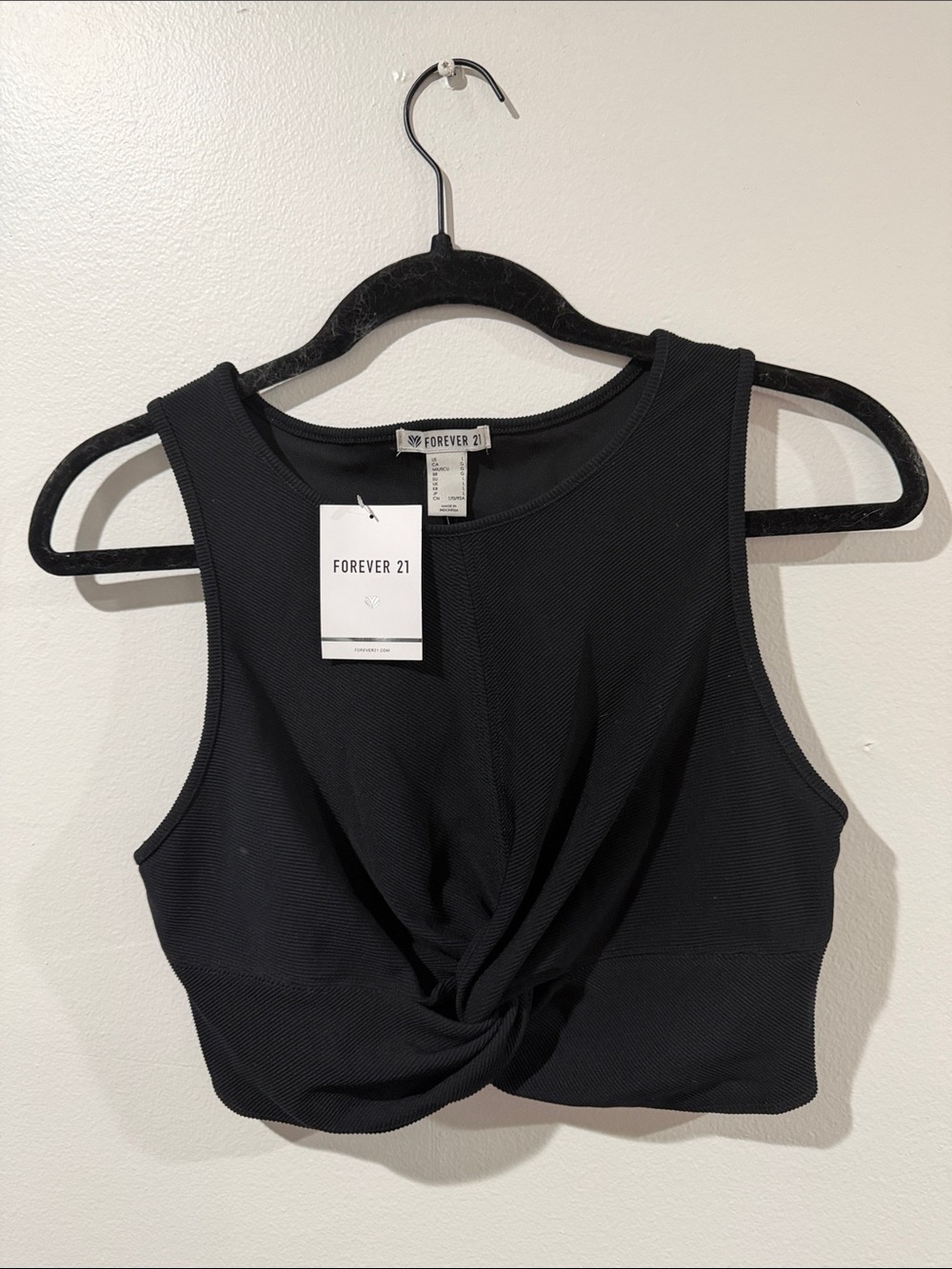Forever 21 Black Twist-Front Crop Top